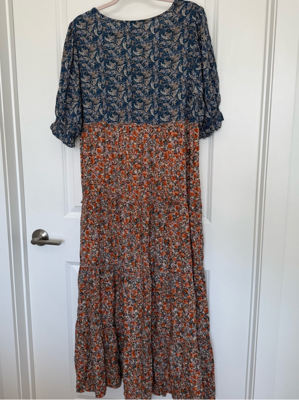 NATURAL LIFE Blue and Multi Colored Floral Tiered Maxi Dress - Picture 7 of 10
